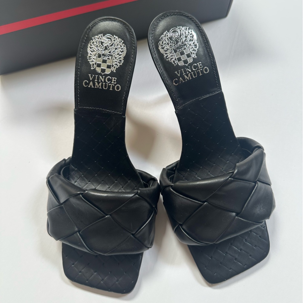 Vince Camuto Black Braided Mules